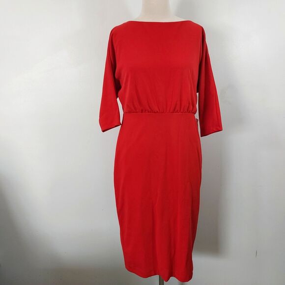 Alexia Admor Dress Womens Size XL Red Dolman Sleeve Stretch Career Cocktail NWT - Picture 2 of 15